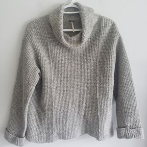 Free People Chunky Waffle Knit Turtleneck Sweater